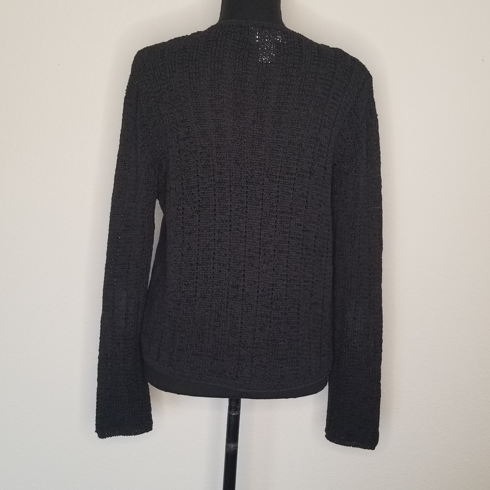 Pendleton Cardigan Black Sweater Cotton Blend She… - image 3